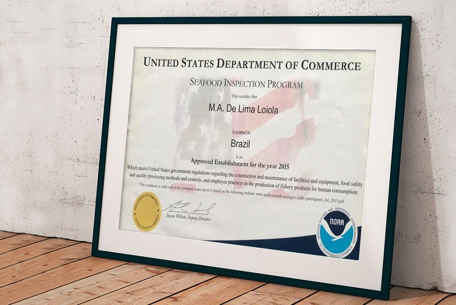Certificado Seafood Inspection Program